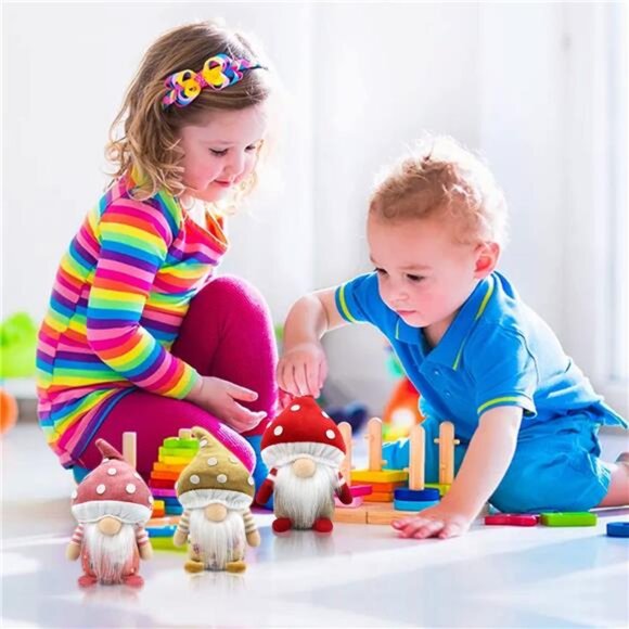 Set of 3 Spring Gnomes Decoration Mushroom Summer Easter Gnome Plush Stuffed - Picture 6 of 8